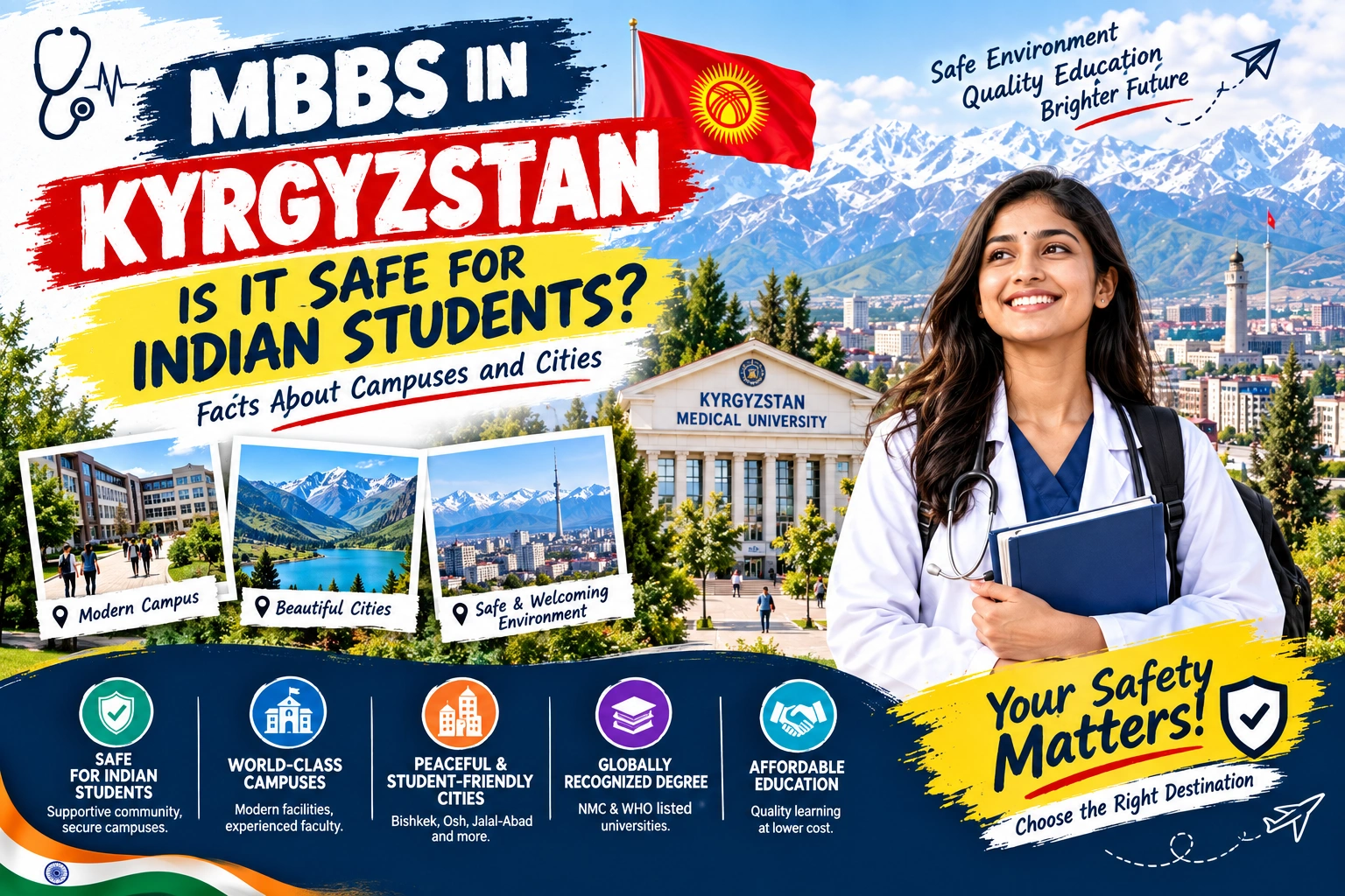 Is MBBS in Kyrgyzstan Safe for Indian Students? Facts About Campuses and Cities